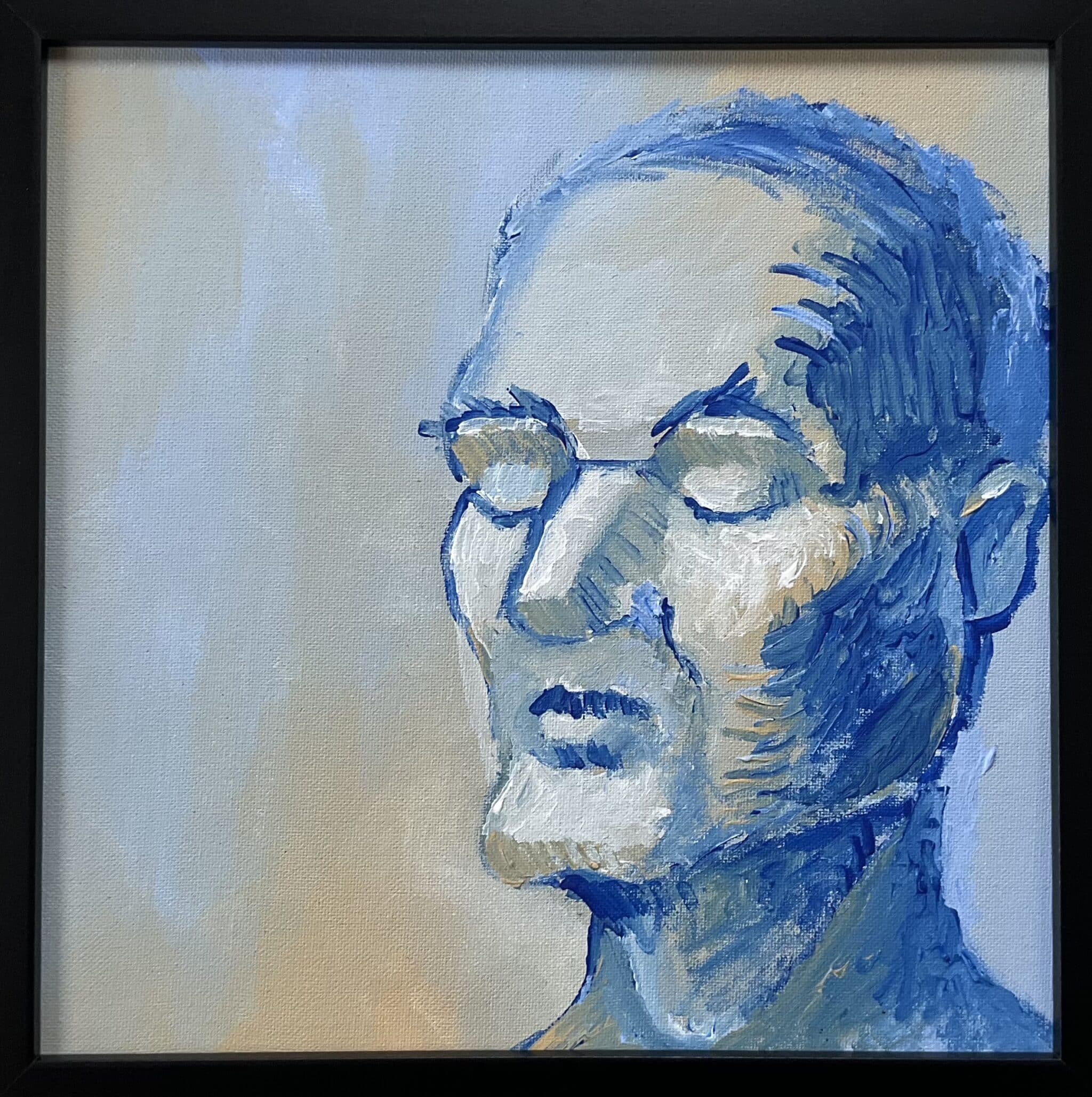 30x30cm Akryl Maleri - Fantasi Portrett 01