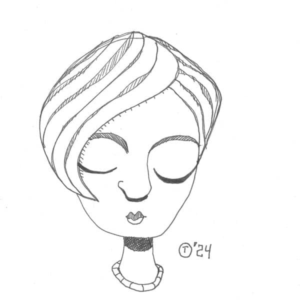 21x21cm Tegning - Fantasy Female Portrait 3