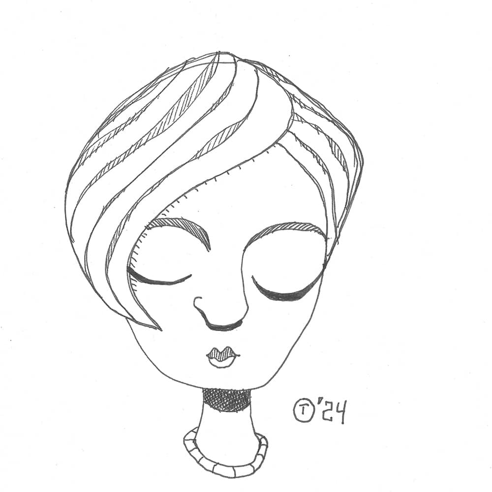 21x21cm Tegning - Fantasy Female Portrait 3