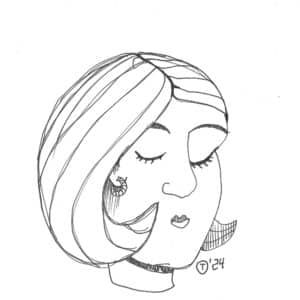 21x21cm Tegning - Fantasy Female Portrait 4