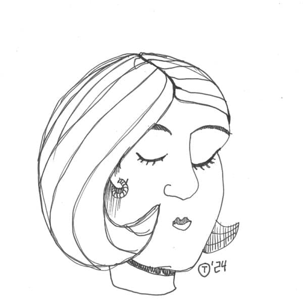 21x21cm Tegning - Fantasy Female Portrait 4