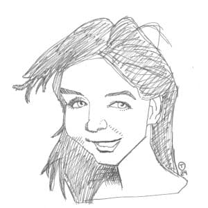 21x21cm Tegning - Female Portrait 01