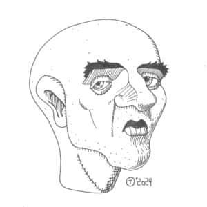 21x21cm Tegning - Fantasy Male Portrait 10