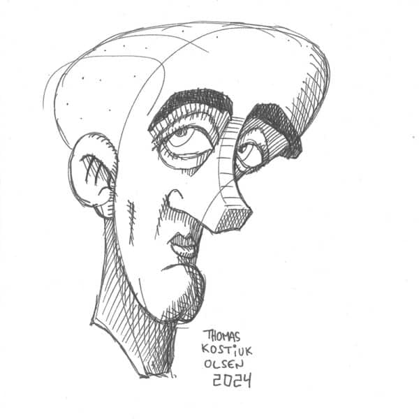 21x21cm Tegning - Fantasy Male Portrait 12