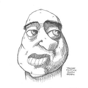 21x21cm Tegning - Fantasy Male Portrait 2