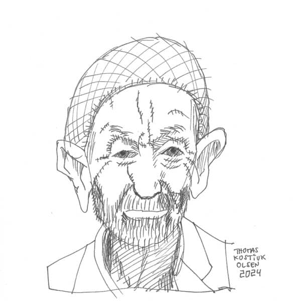 21x21cm Tegning - Male Portrait 3