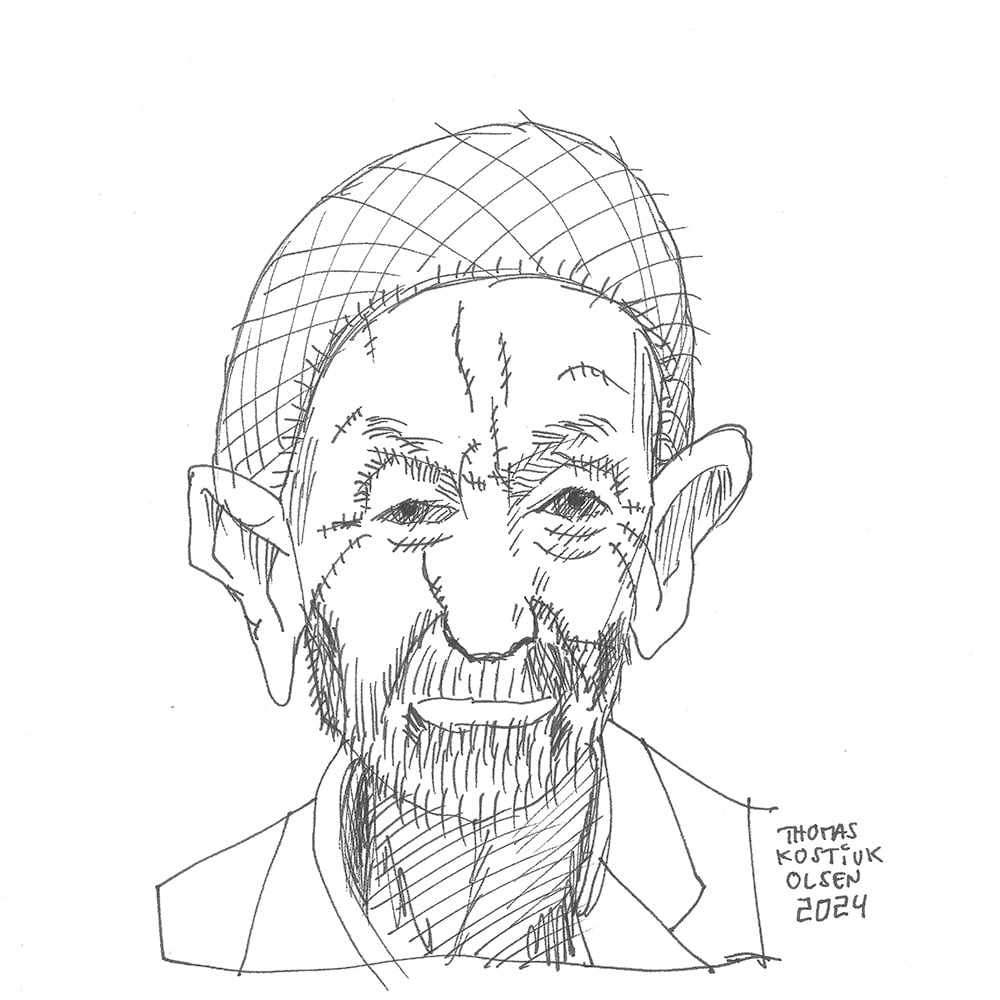 21x21cm Tegning - Male Portrait 3