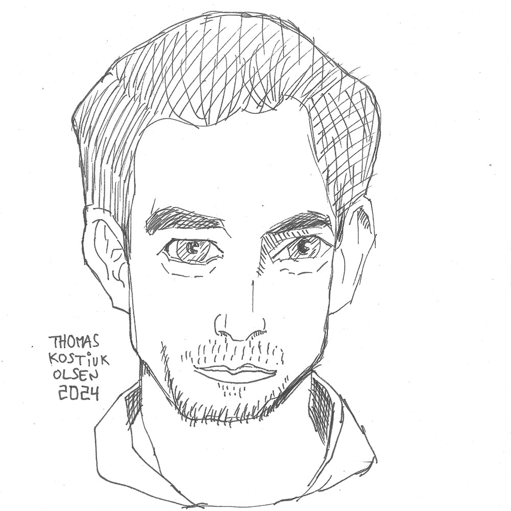21x21cm Tegning - Male Portrait 4
