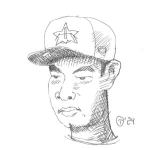 21x21cm Tegning - Male Portrait 5