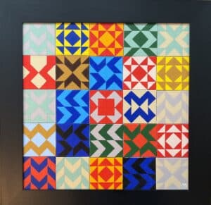 50x50cm Akryl Maleri - Geometric Collage
