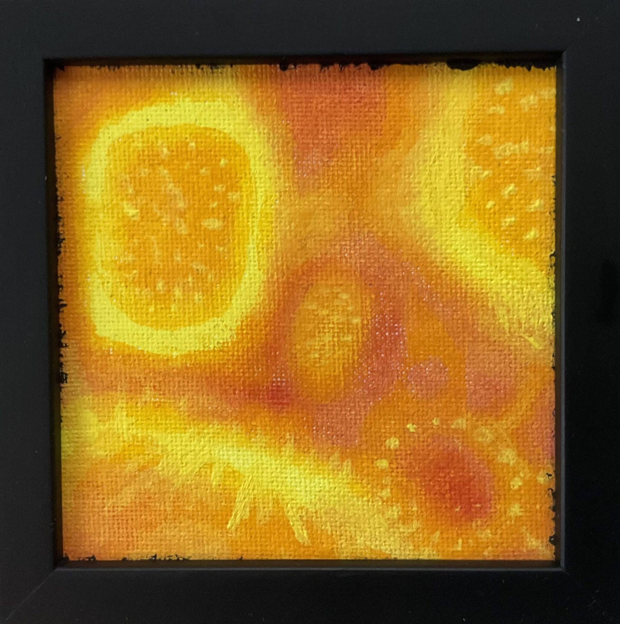10x10cm Akryl Maleri - Orange