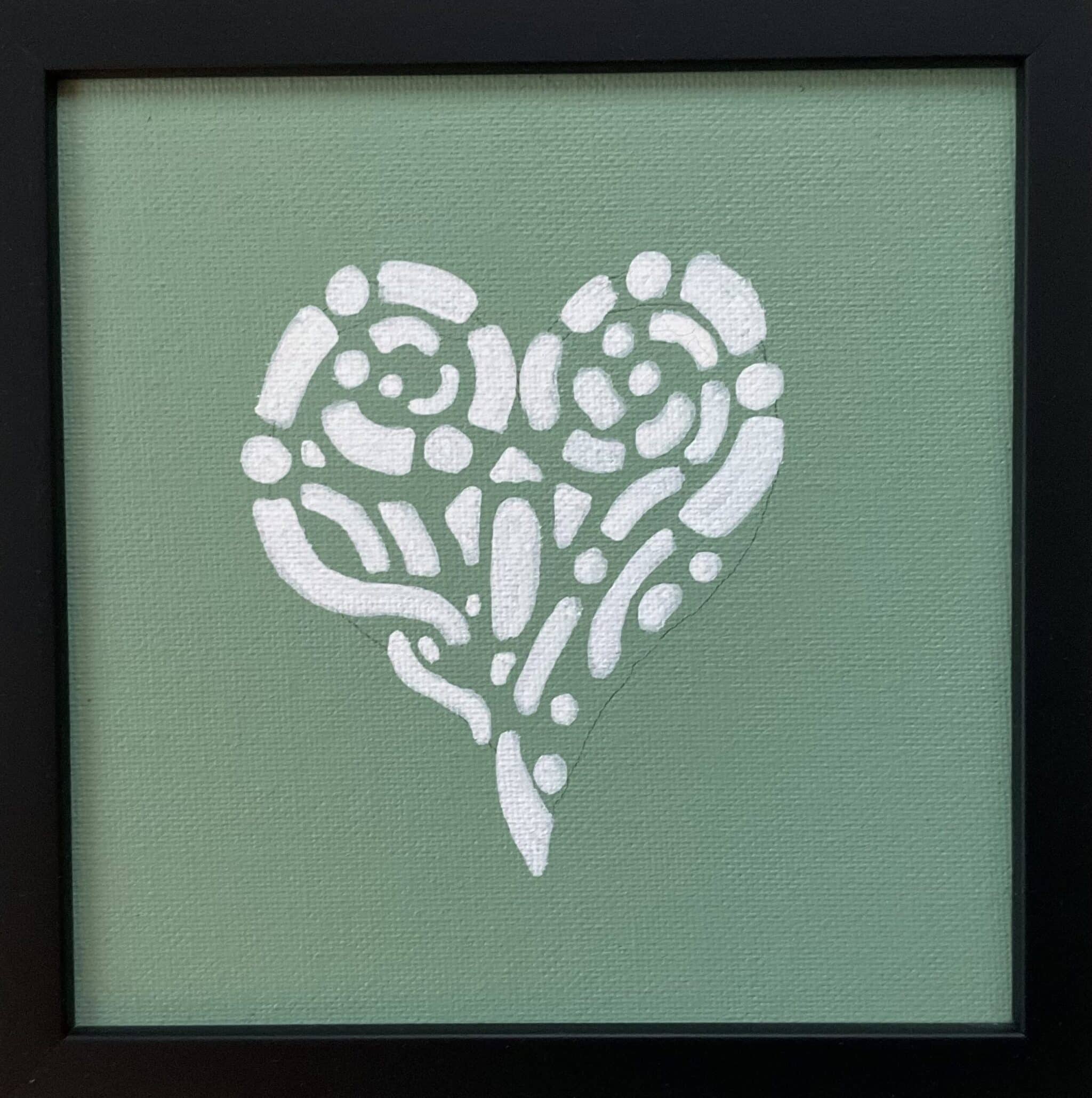 15x15cm Tusj - Hjerte 3
