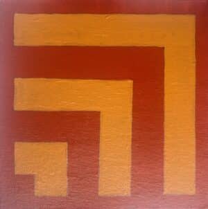 20x20cm Akryl Maleri - Brunt Symbol