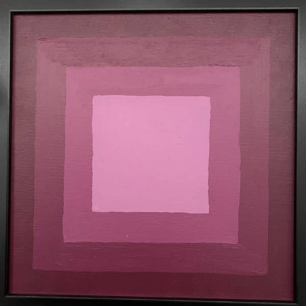 30x30cm Akryl Maleri - Burgunder Kvadrater