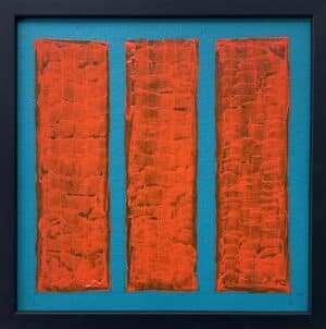 20x20cm Akryl Maleri - Turkis og Orange Symbol