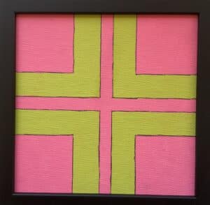 15x15cm Akryl Maleri - Kryss