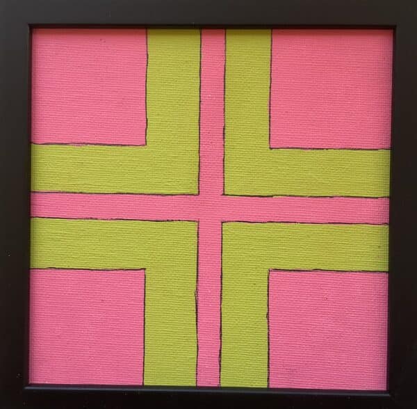 15x15cm Akryl Maleri - Kryss