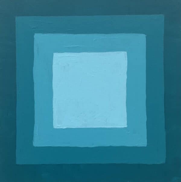 20x20cm Akryl Maleri - Turkise Kvadrater