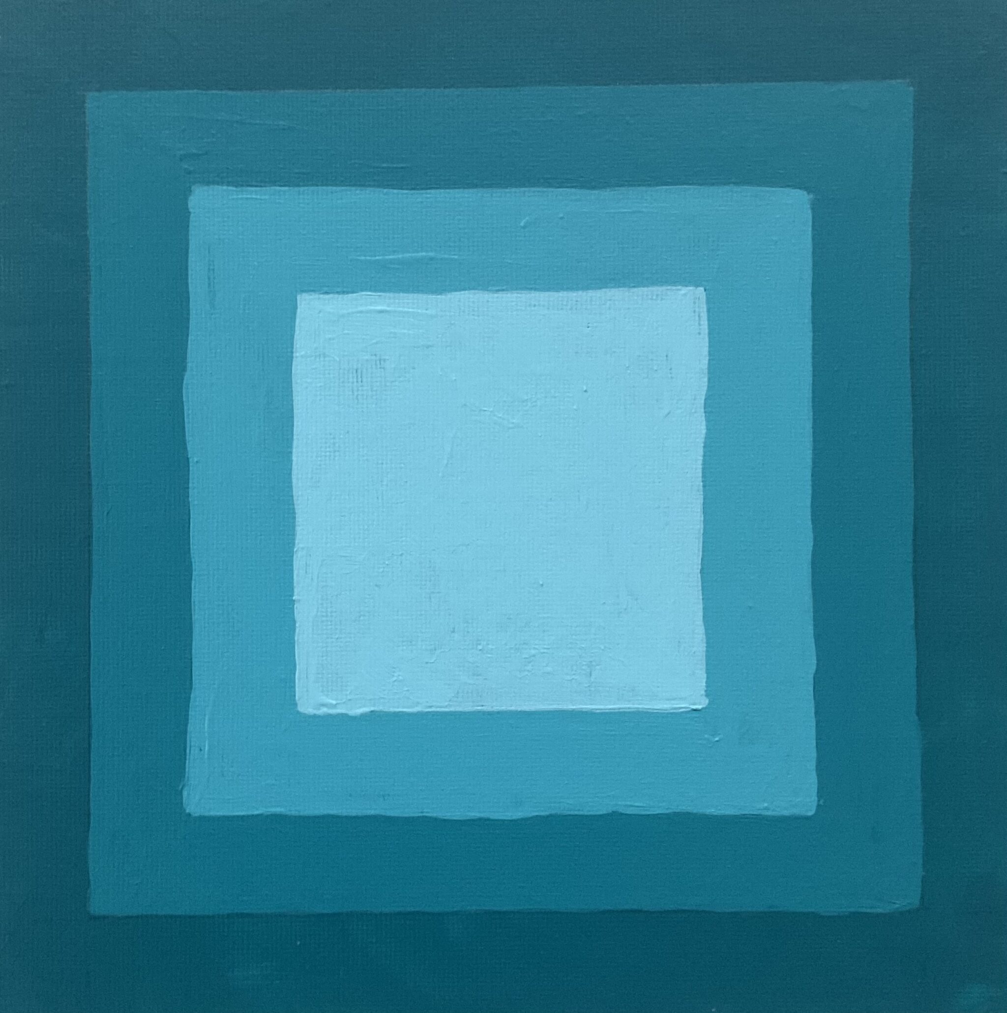 20x20cm Akryl Maleri - Turkise Kvadrater