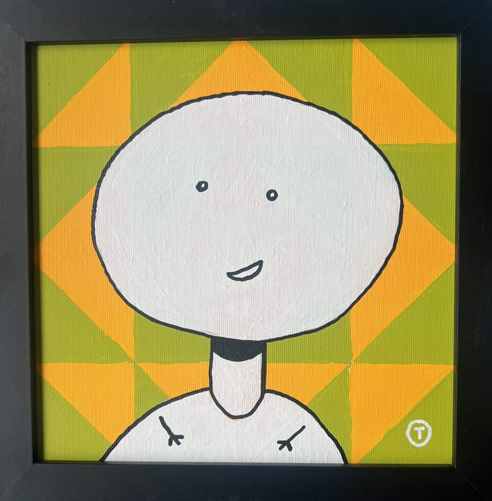 20x20cm Akryl Tusj/Maleri - Hello