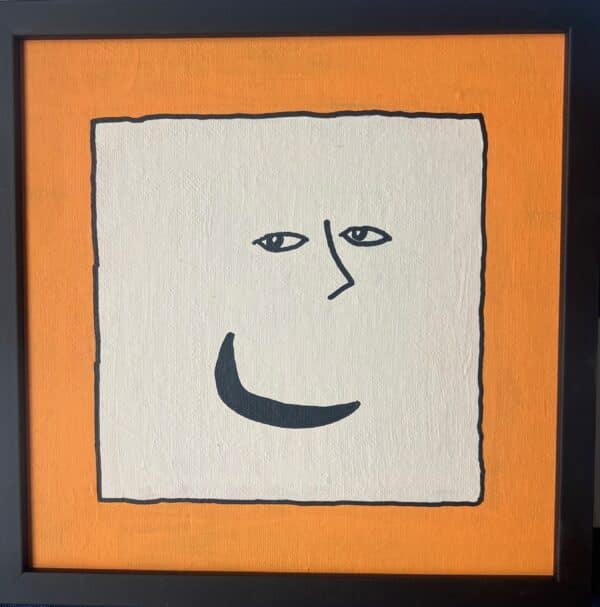 20x20cm Akryl Tusj/Maleri - Smile
