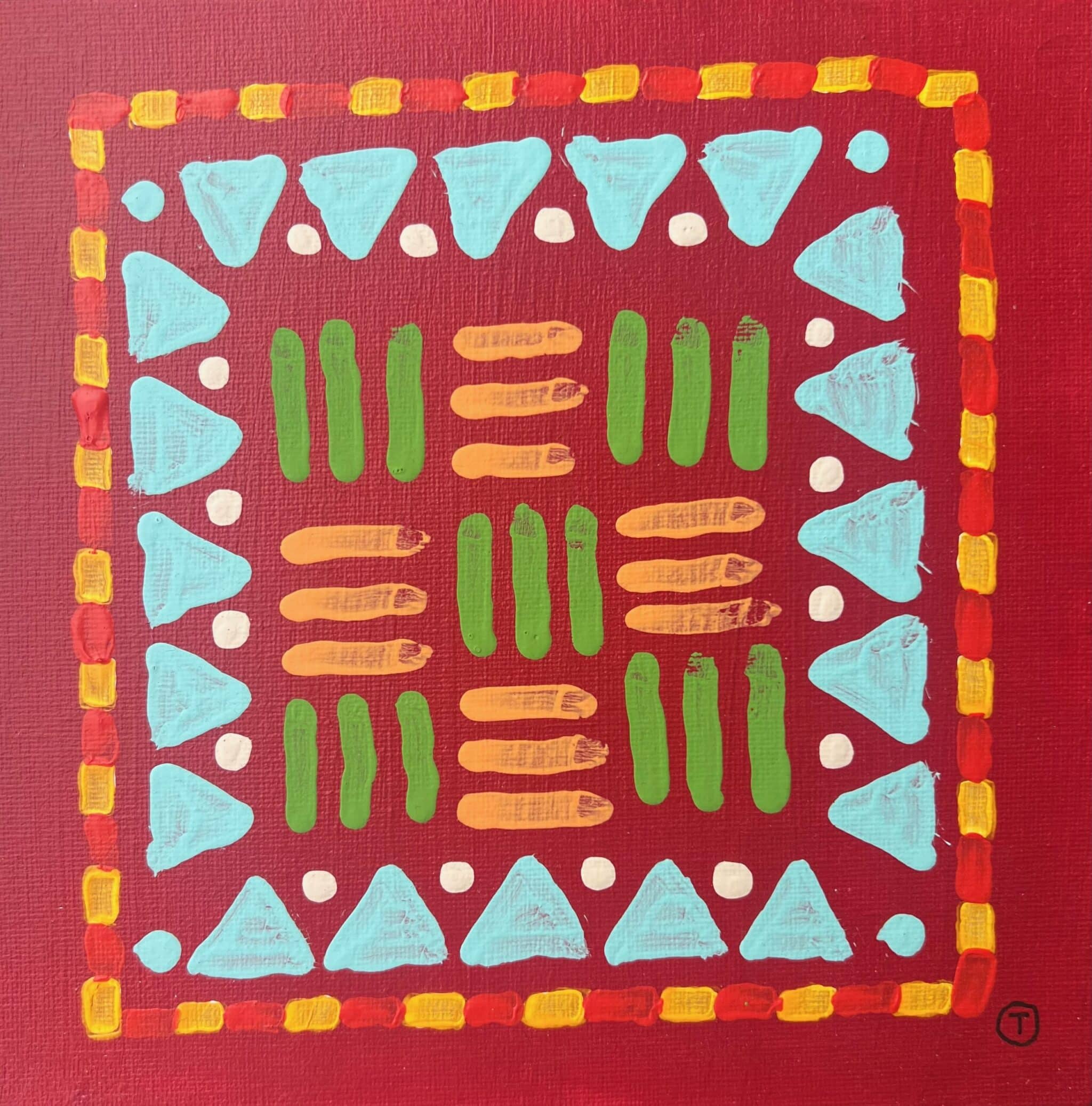 20x20cm Akryl Maleri - Patterns