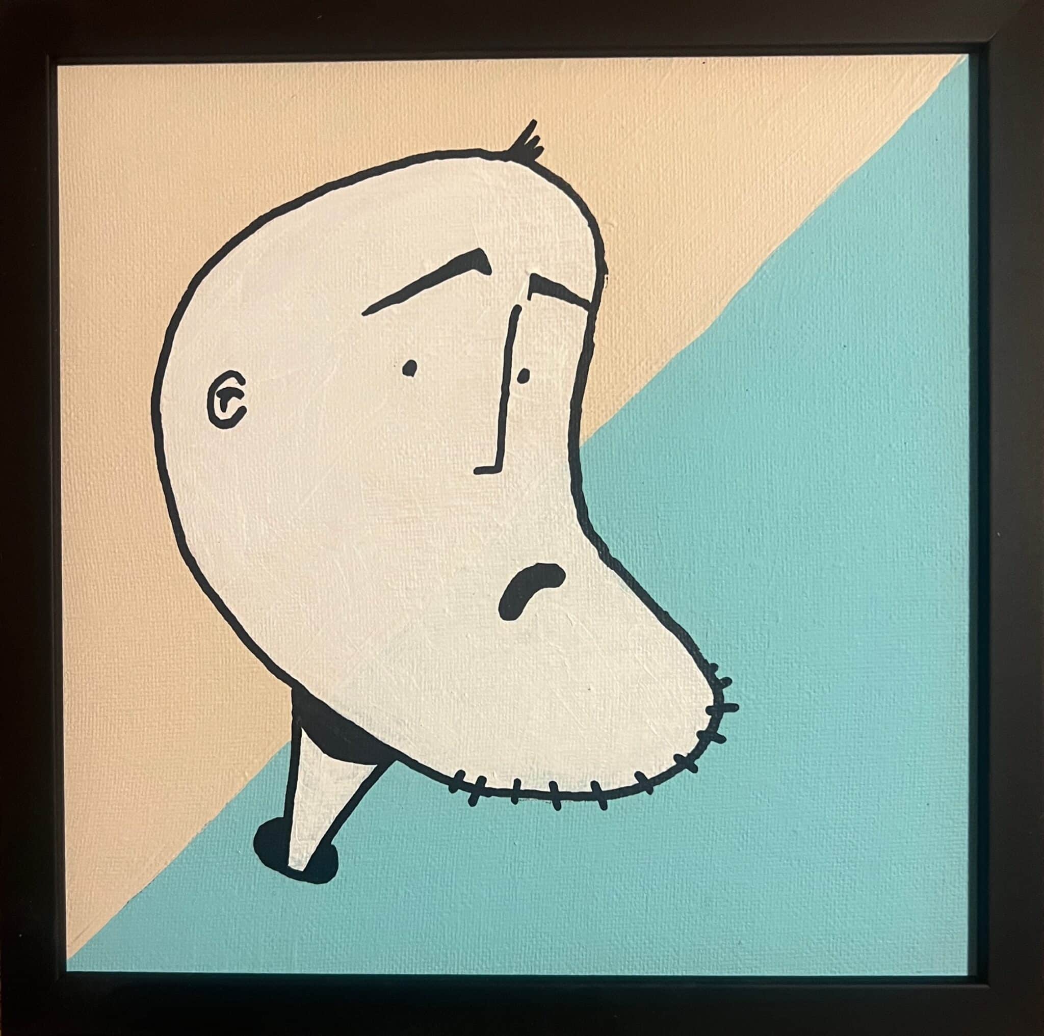 20x20cm Akryl Tusj/Maleri - Shock