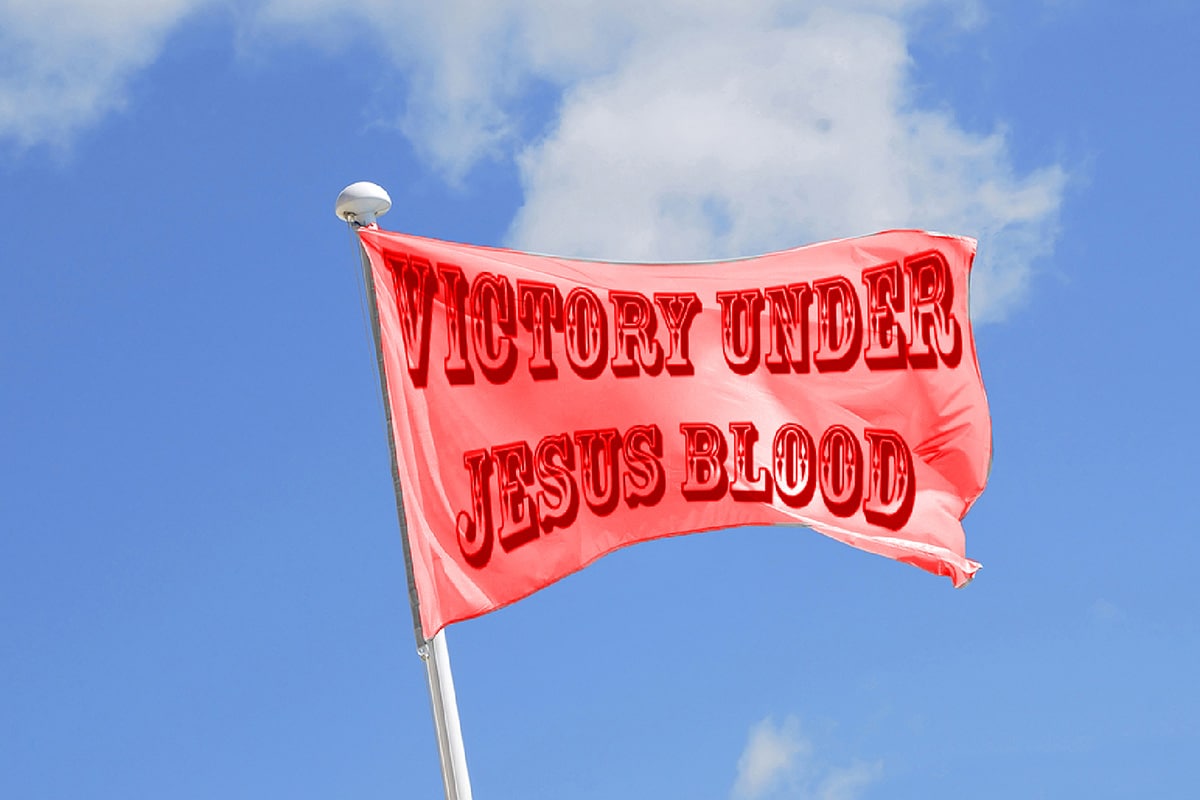 20x30cm Aluminiums Trykk - Victory under Jesus blood