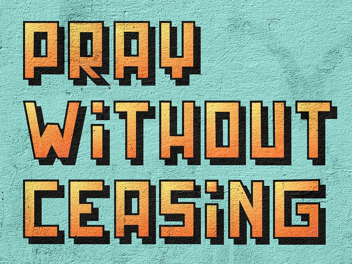 30x40cm Aluminiums Trykk - Pray without ceasing