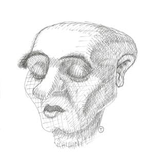 21x21cm Tegning - Fantasy Male Portrait 14