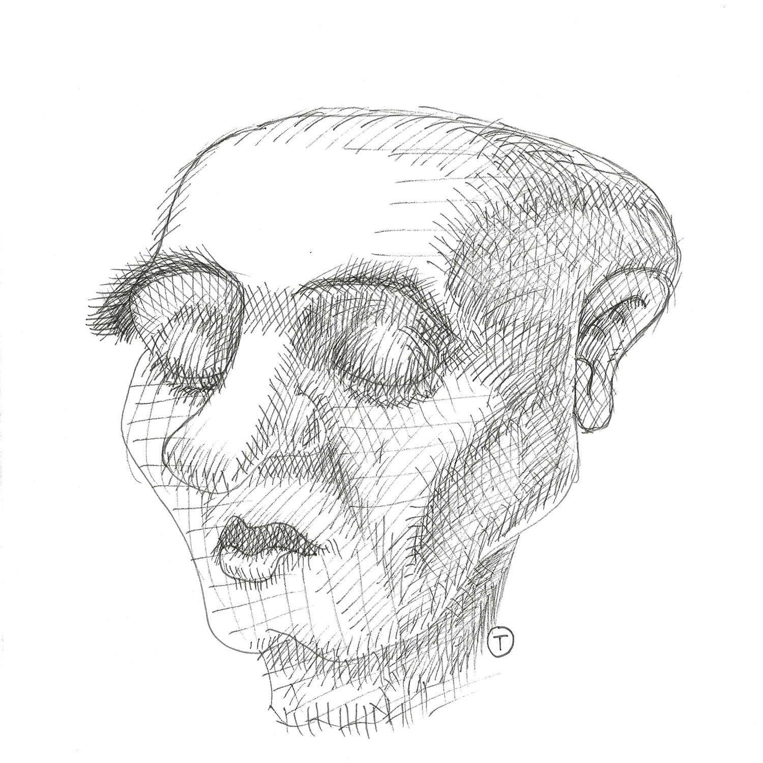 21x21cm Tegning - Fantasy Male Portrait 14