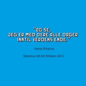 20x20cm Aluminiums Trykk - Jeg er med dere