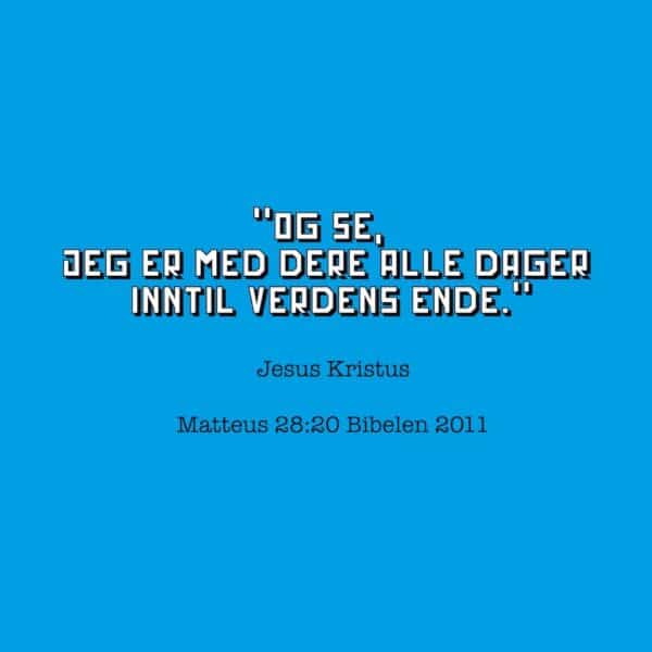 20x20cm Aluminiums Trykk - Jeg er med dere