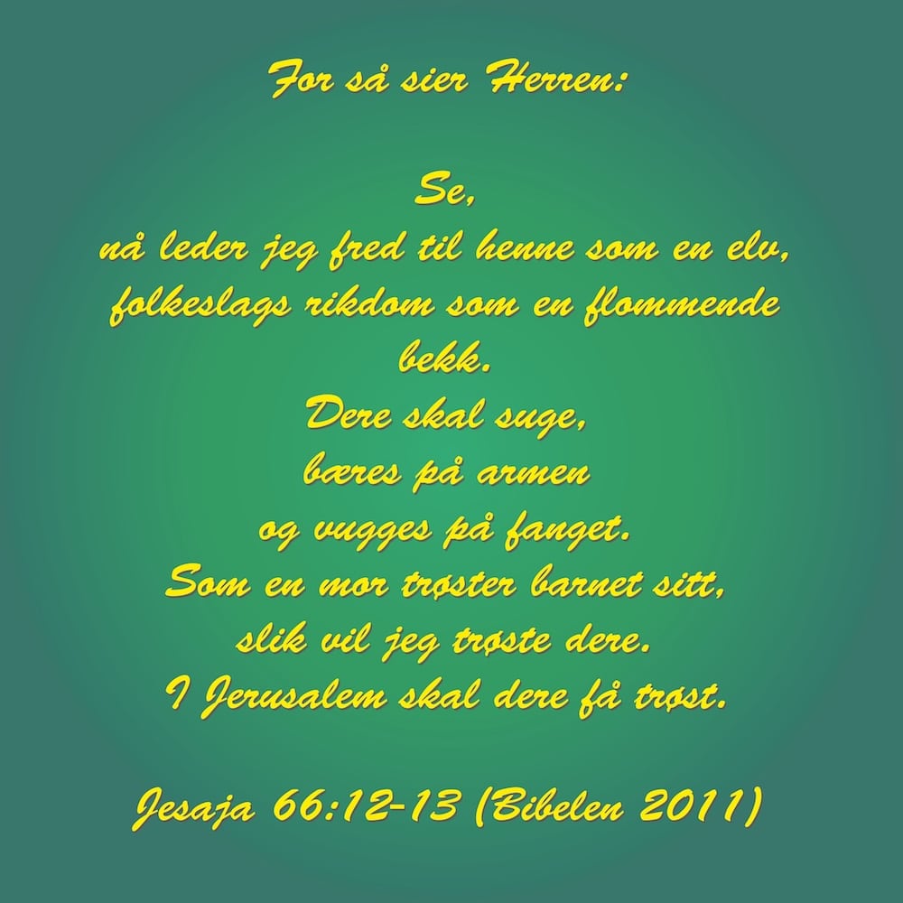 20x20cm Aluminiums Trykk - Nå leder Jeg fred til henne