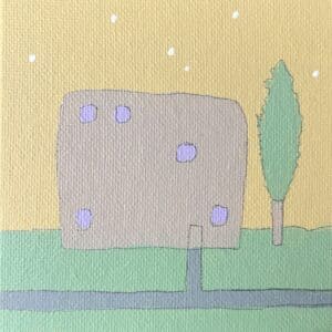 10x10cm Akryl Maleri - Hjem