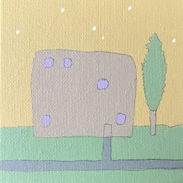 10x10cm Akryl Maleri - Hjem