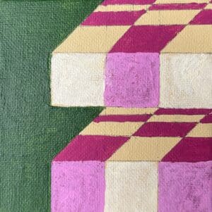 10x10cm Akryl Maleri - Checkers