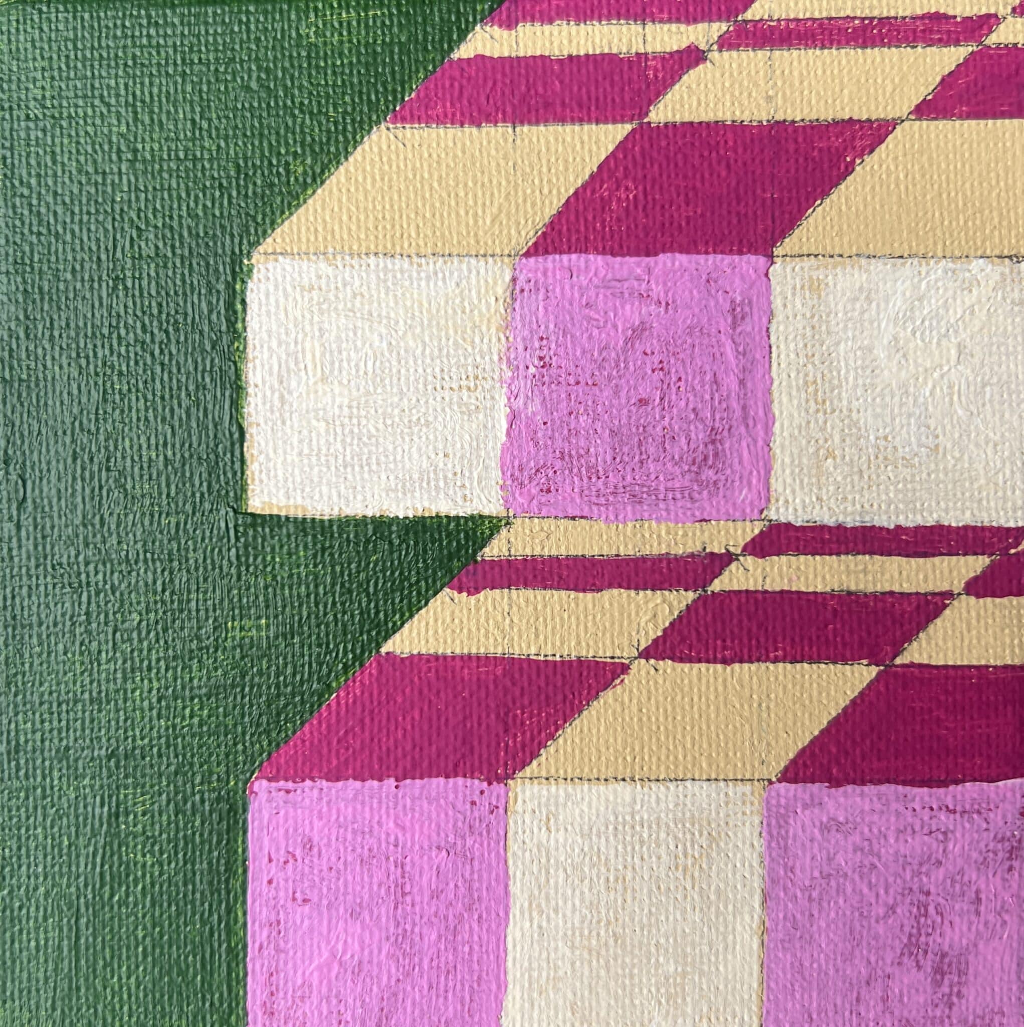 10x10cm Akryl Maleri - Checkers