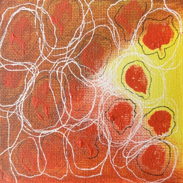 10x10cm Akryl Maleri - Høst
