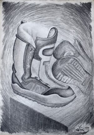 A3 Tegning - Snowboard Boots